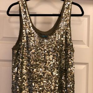 Sequined olive green Alice+ olivia top